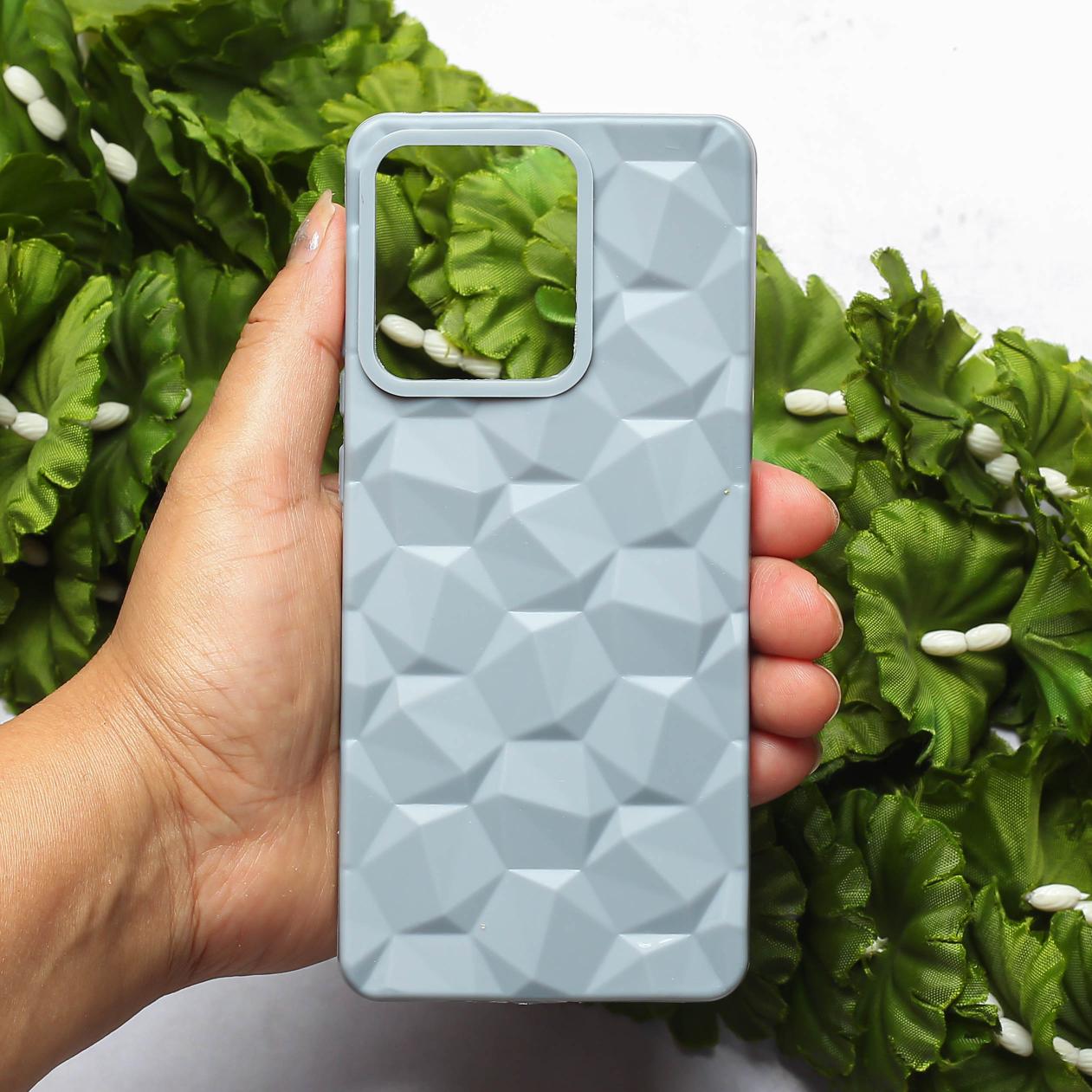 Grey Square Diamond Silicone case for Motorola Edge 40 Neo