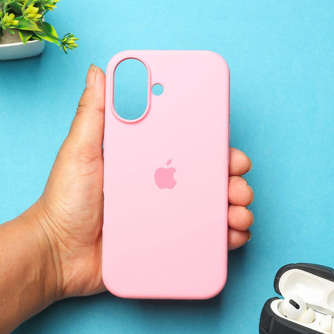 Pink Original Silicone case for Apple iphone 16