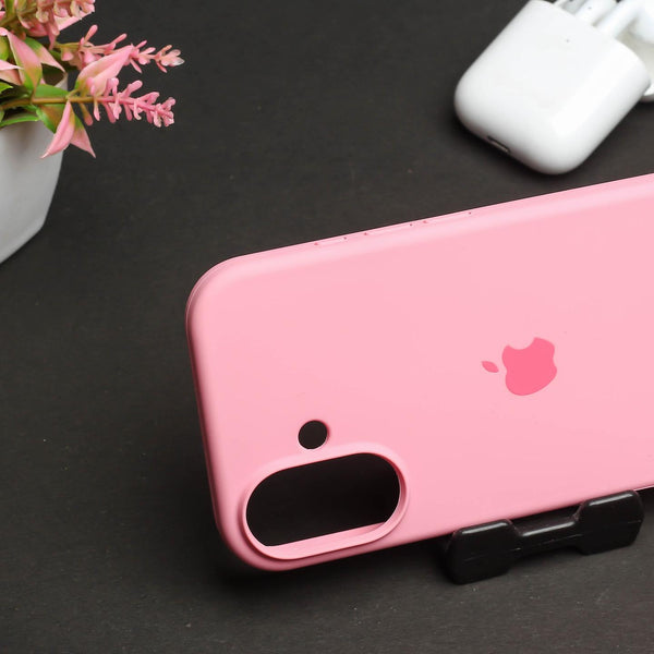 Pink Original Silicone case for Apple iphone 16