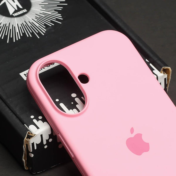 Pink Original Silicone case for Apple iphone 16 Plus