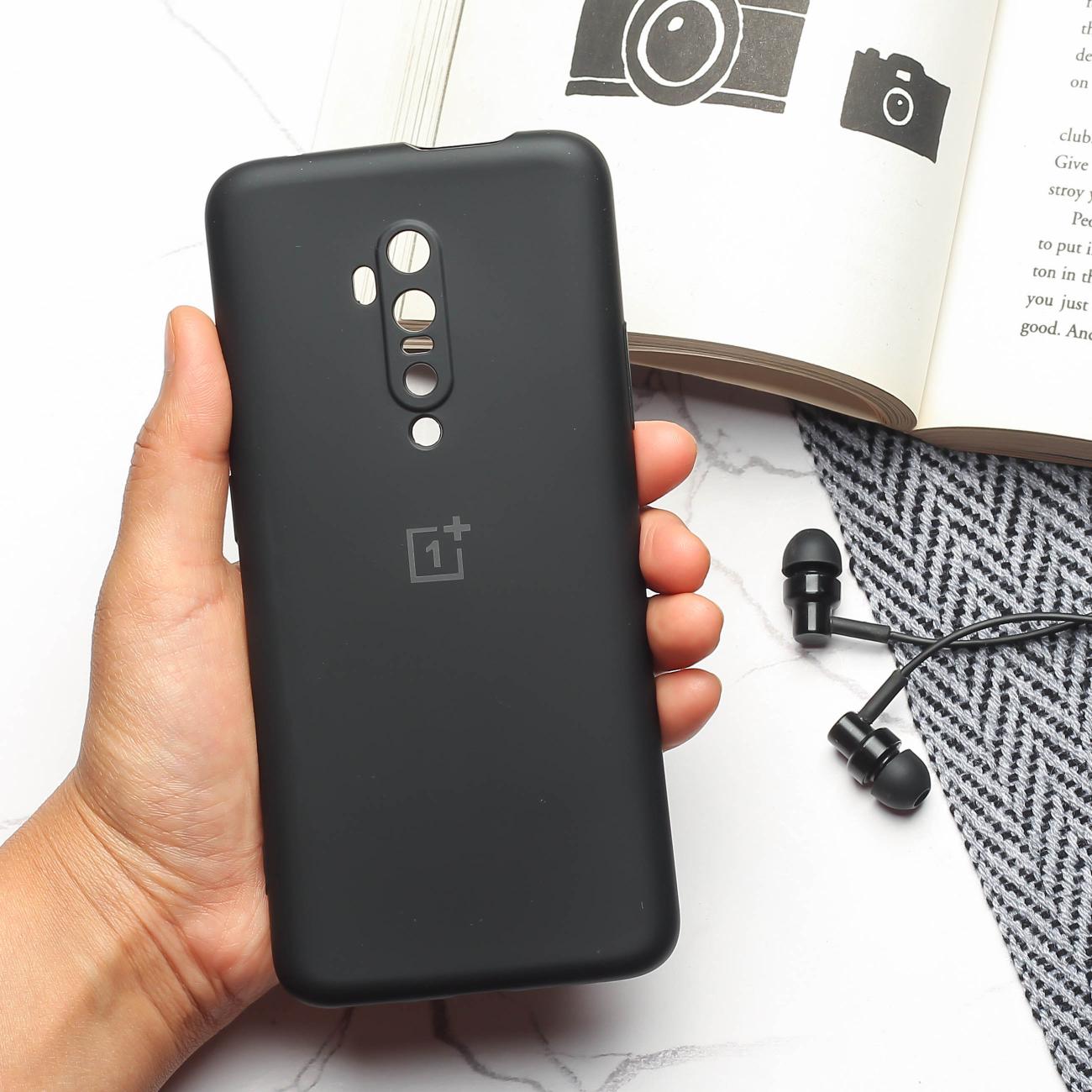 Black Original Camera Safe Silicone case for Oneplus 7 Pro
