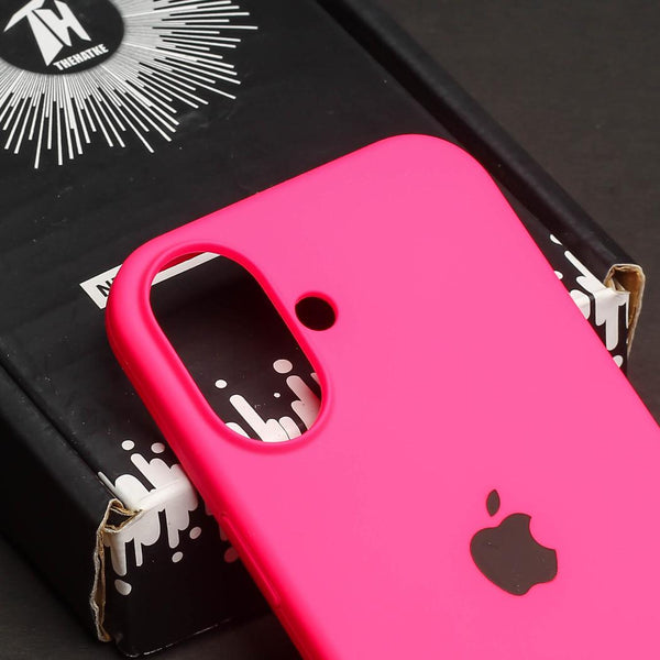 Hot Pink Original Silicone case for Apple iphone 16 Plus