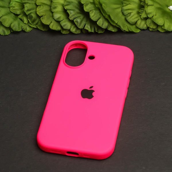 Hot Pink Original Silicone case for Apple iphone 16 Plus