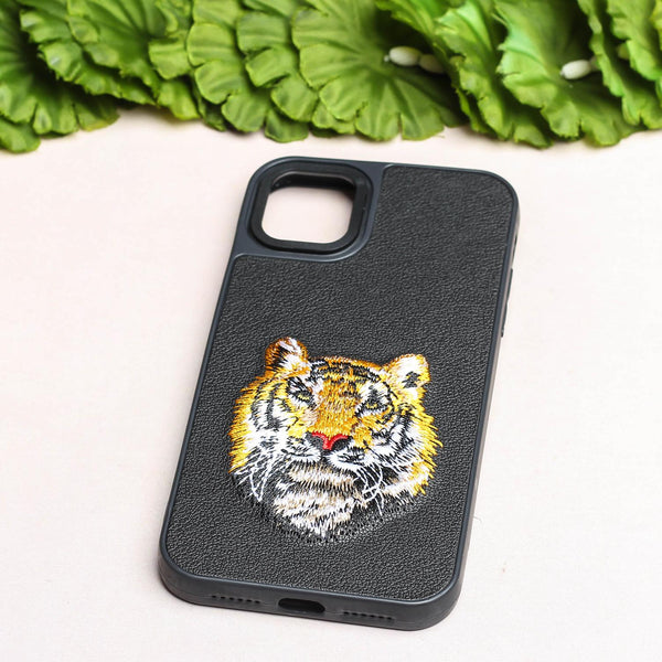 Black Leather Yellow Lion Ornamented for Apple iPhone 12 MIni