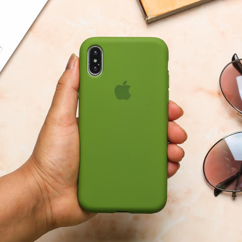 Dark Green Original Silicone case for Apple iphone Xs Max