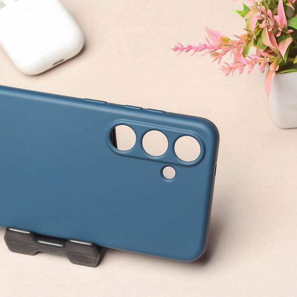 Blue Original Camera Safe Silicone case for Samsung S25