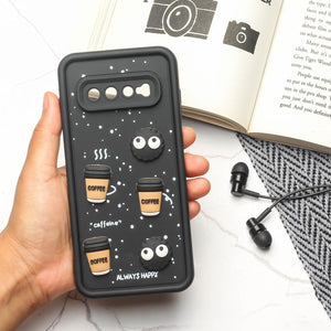Black COFFEE (ALWAYS HAPPY) Silicone case for Samsung S10 Plus