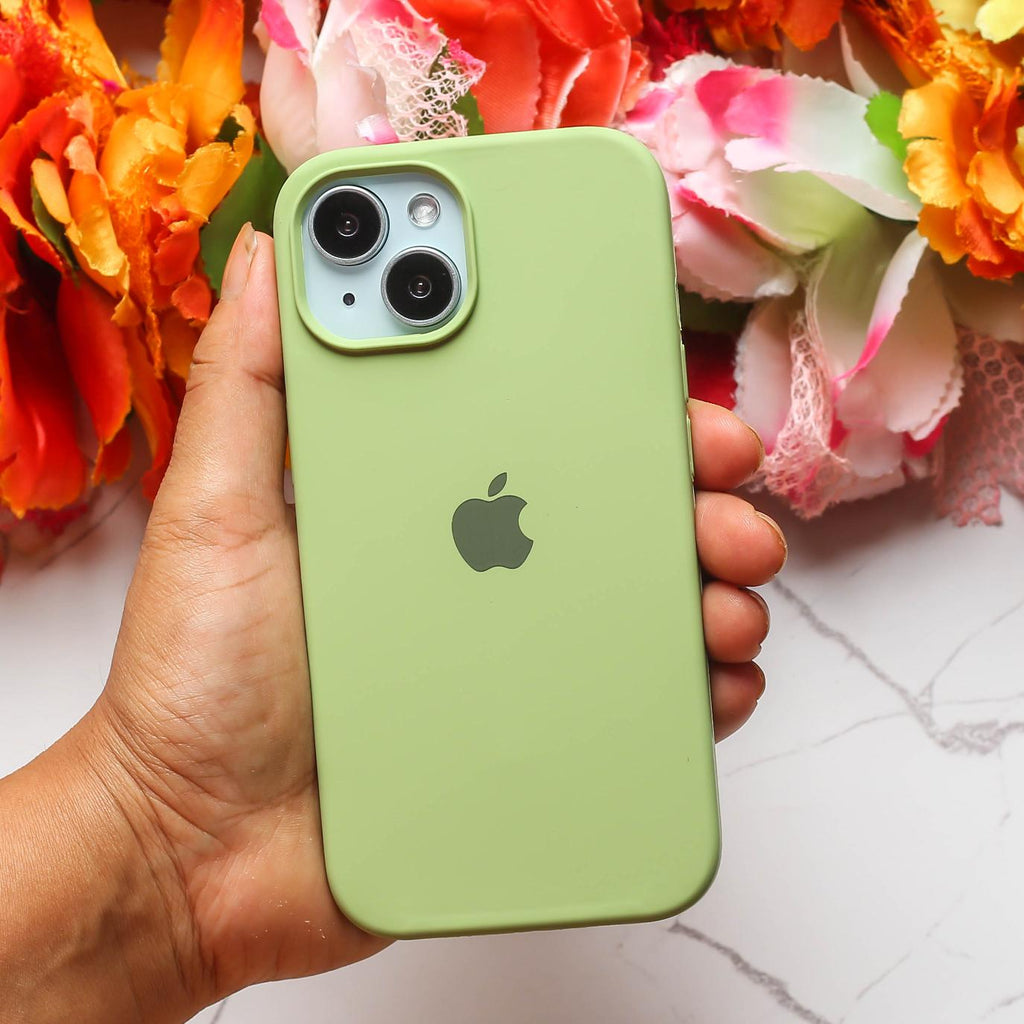 Light Green Original Silicone case for Apple iphone 13 – The Hatke Light Green Original Silicone case for Apple iphone 13 – The Hatke
