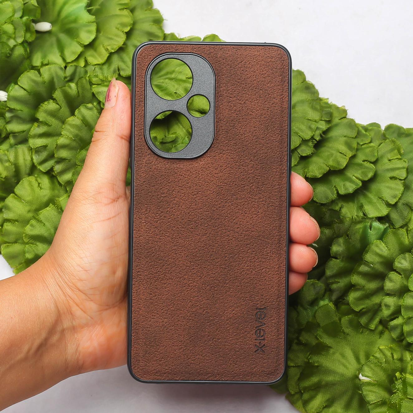 X-LEVEL Dark Brown Leather Case for Oneplus Nord CE 3 Lite