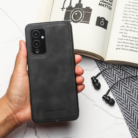 Black Classic Leather Case for Oneplus 9
