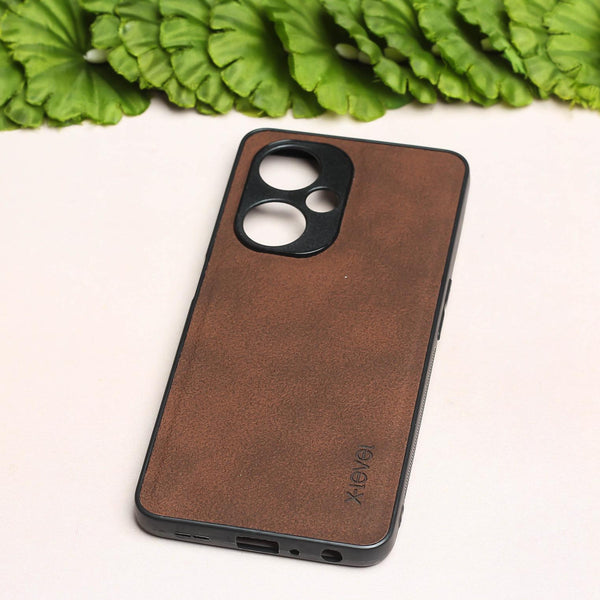 X-LEVEL Dark Brown Leather Case for Oneplus Nord CE 3 Lite