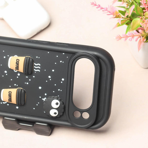 Black COFFEE (ALWAYS HAPPY) Silicone case for Google Pixel 8 Pro