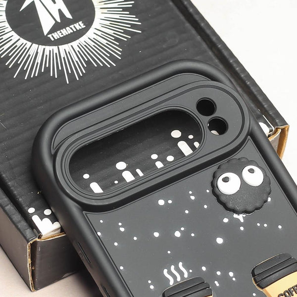 Black COFFEE (ALWAYS HAPPY) Silicone case for Google Pixel 8 Pro