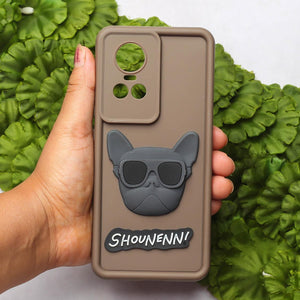 Dark Brown SHOUNENN BULLDOG Silicone case for Oppo Reno 10