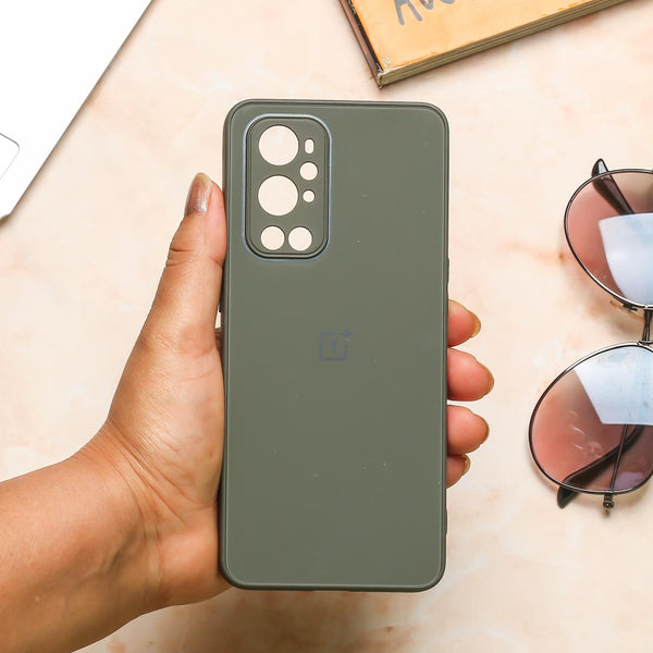 Olive Green camera Safe mirror case for Oneplus 9 Pro