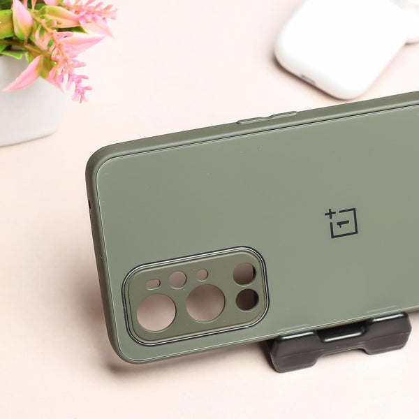 Olive Green camera Safe mirror case for Oneplus 9 Pro