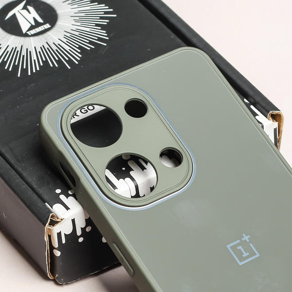 Olive Green Camera Mirror Silicone case for Oneplus Nord 3