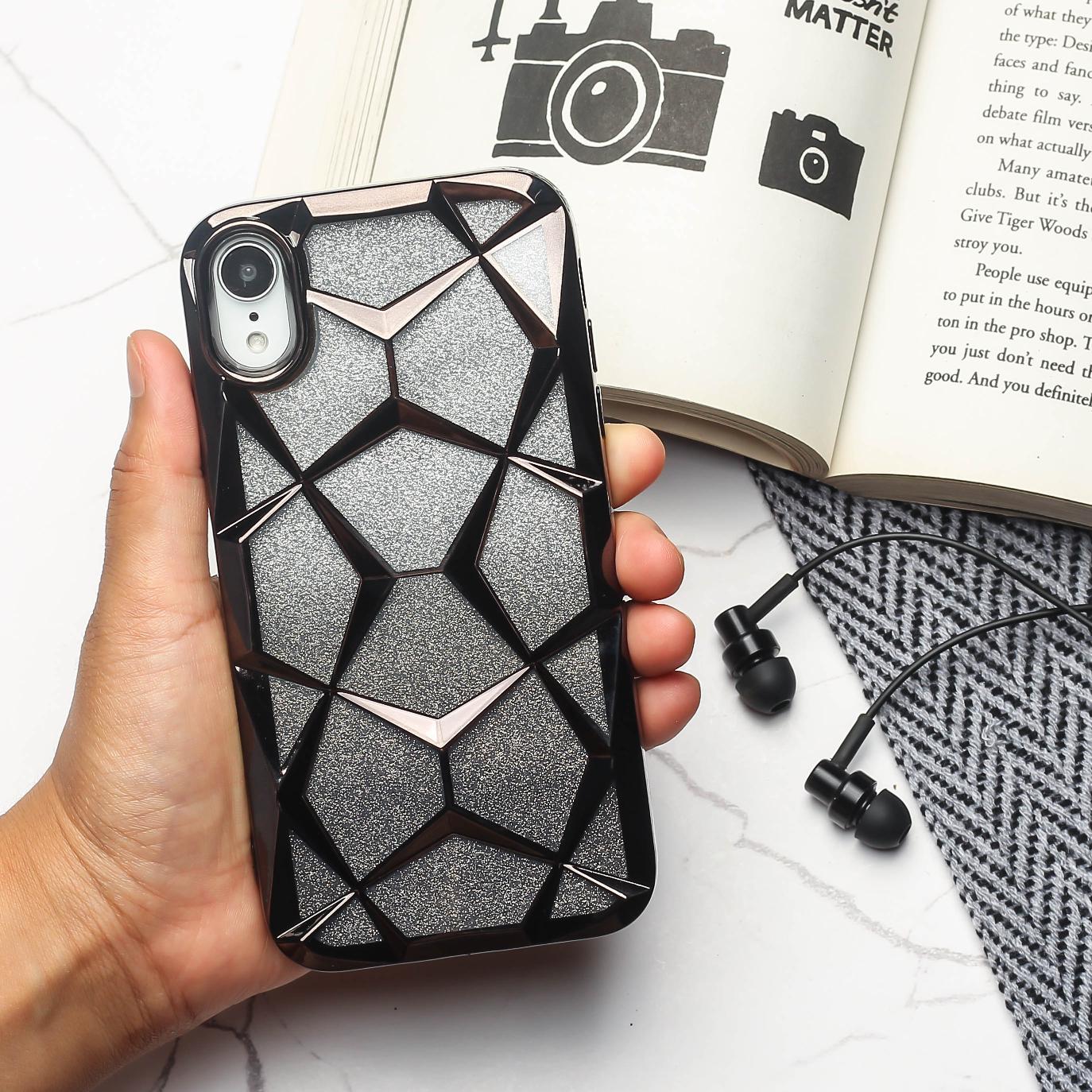 Dazzle Black Silicone case for Apple iphone XR