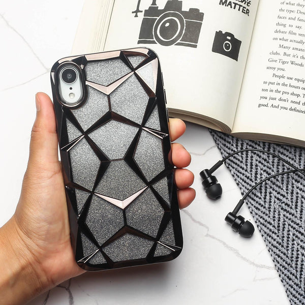 Dazzle Black Silicone case for Apple iphone XR