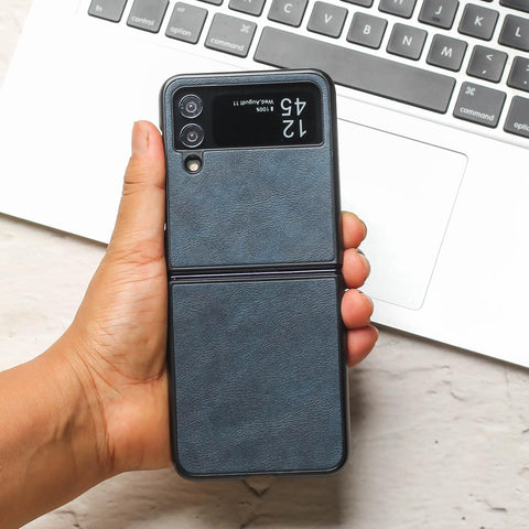 Blue Leather Case for Samsung Galaxy Z FLIP 3