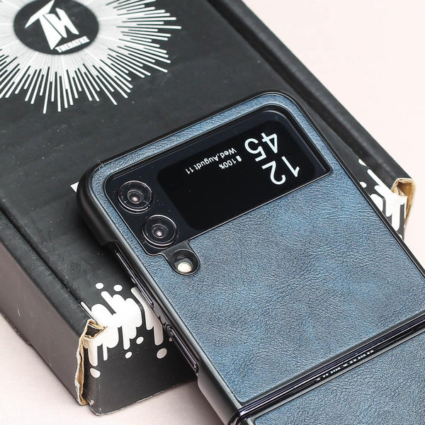 Blue Leather Case for Samsung Galaxy Z FLIP 3