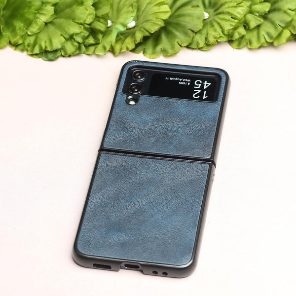 Blue Leather Case for Samsung Galaxy Z FLIP 3