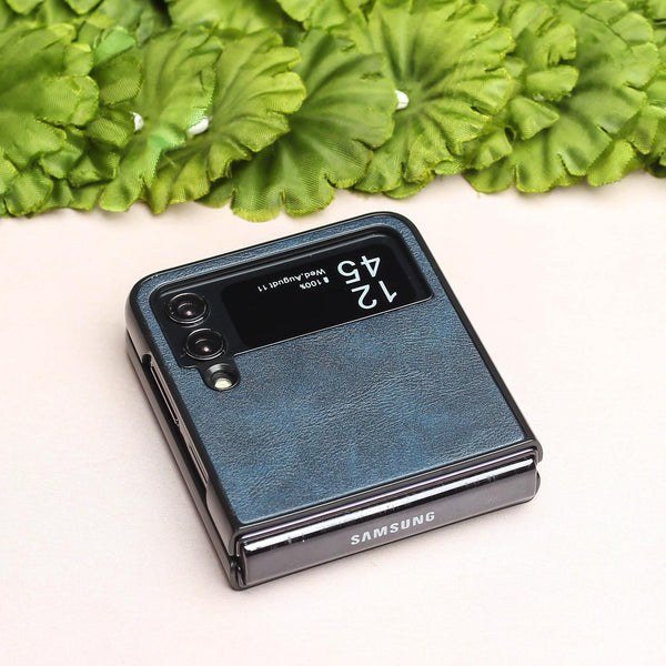 Blue Leather Case for Samsung Galaxy Z FLIP 3
