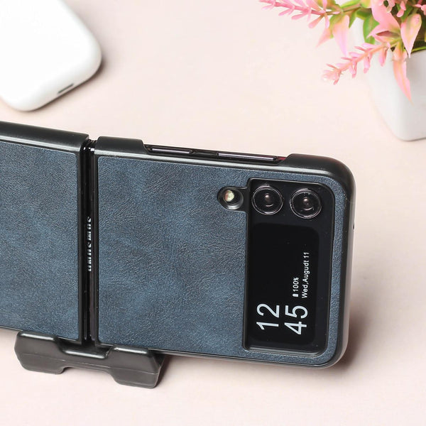 Blue Leather Case for Samsung Galaxy Z FLIP 3