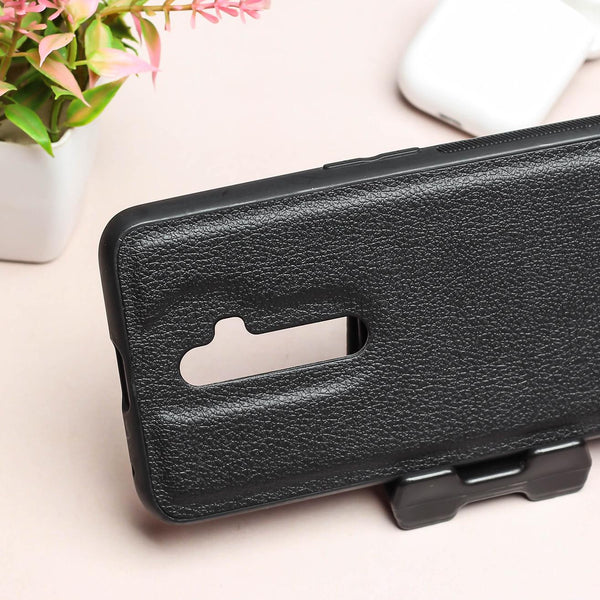 Raised Edges Black Leather Case for Oppo Reno 2z