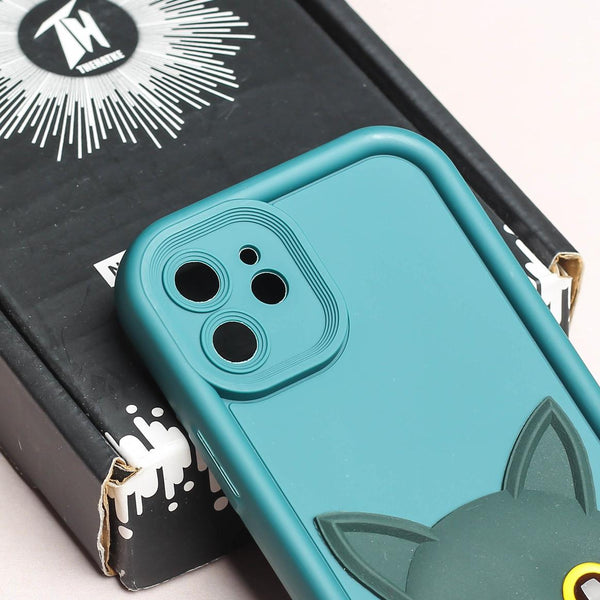 Green Cute Cat Silicone case for Apple iphone 12