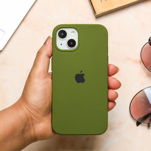 Olive Green Original Silicone case for Apple iphone 13