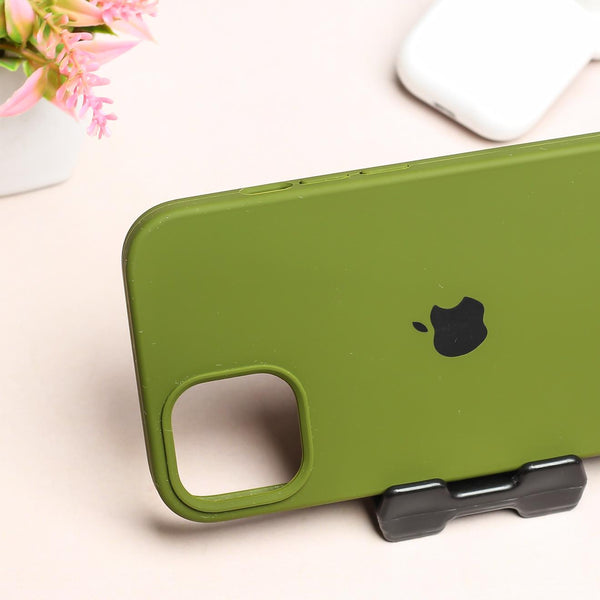 Olive Green Original Silicone case for Apple iphone 15