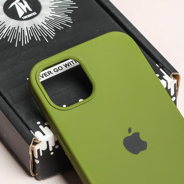 Olive Green Original Silicone case for Apple iphone 14 Plus