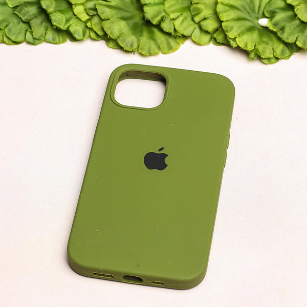 Olive Green Original Silicone case for Apple iphone 15 Plus