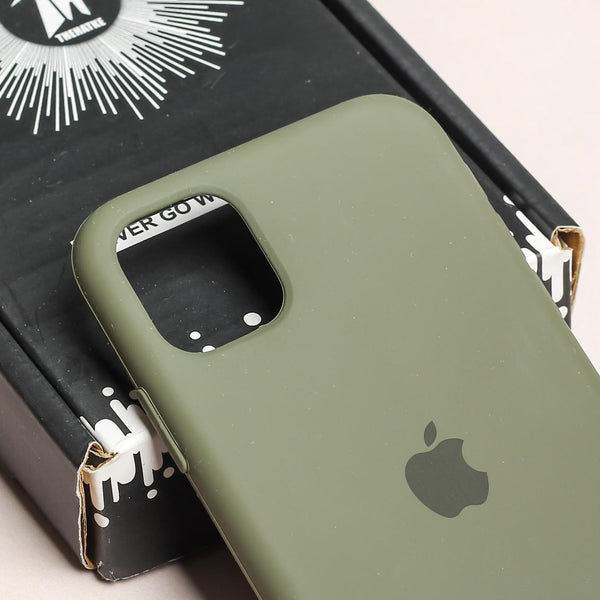 Olive Green Original Silicone case for Apple iphone 12