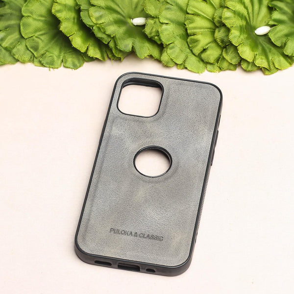 Grey Classic Leather Case for Apple Iphone 13