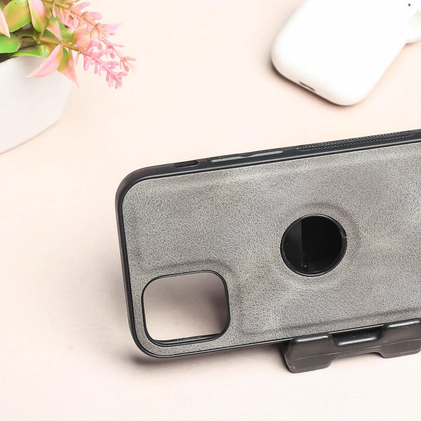 Grey Classic Leather Case for Apple Iphone 13