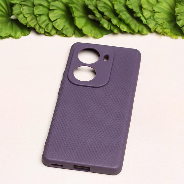 Deep Purple Line Wave Silicone Case for Oppo Reno 11