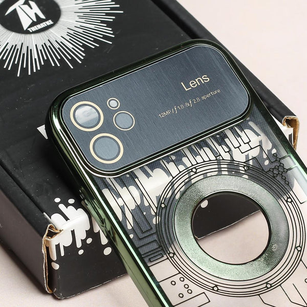 Green Watch Machine Logo Cut Transparent Case for Apple Iphone 11