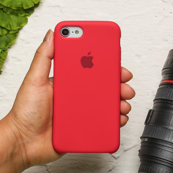 Red Original Silicone case for Apple iphone 8