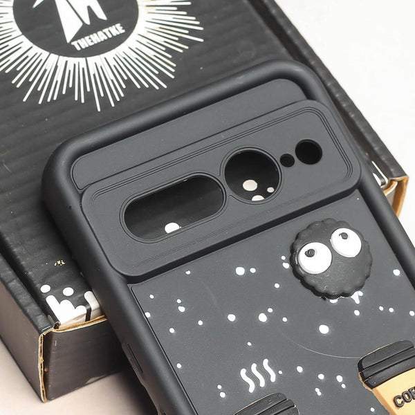 Black COFFEE (ALWAYS HAPPY) Silicone case for Google Pixel 7 Pro