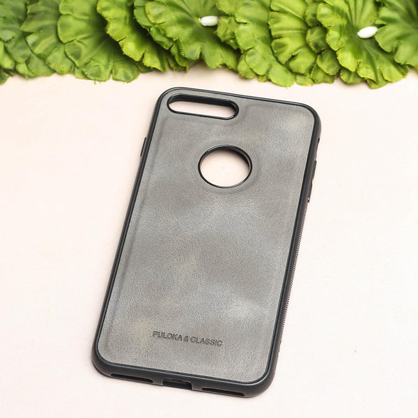 Grey Classic Leather Case for Apple Iphone 7 Plus