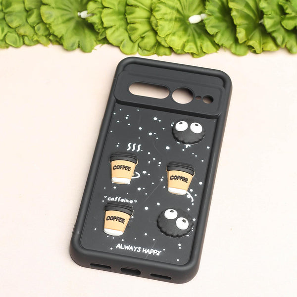 Black COFFEE (ALWAYS HAPPY) Silicone case for Google Pixel 7 Pro