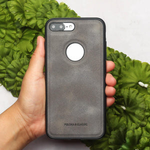 Grey Classic Leather Case for Apple Iphone 7 Plus