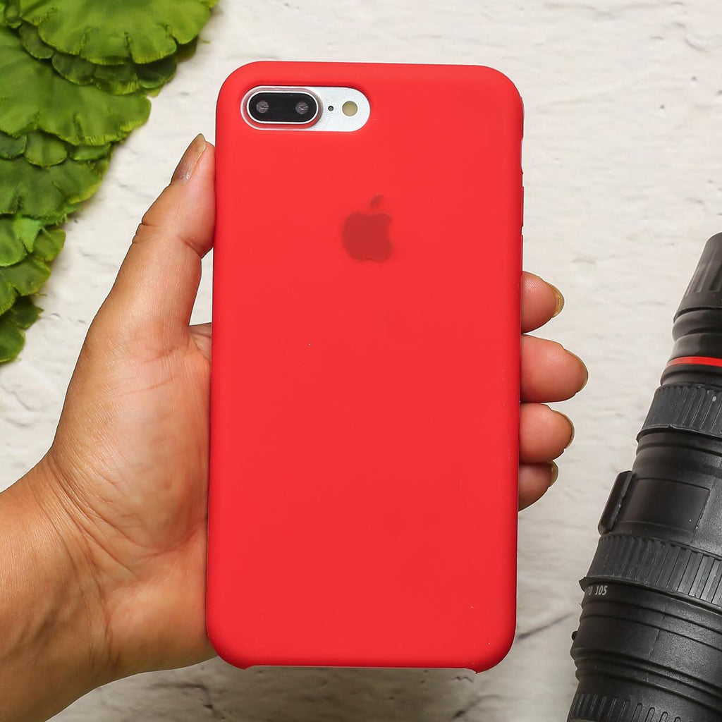 Red Original Silicone case for Apple iphone 7 Plus – The Hatke Red Original Silicone case for Apple iphone 7 Plus – The Hatke