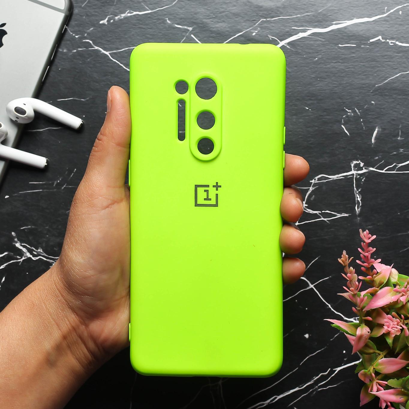 Neon Green Camera Original Silicone case for Oneplus 8 Pro