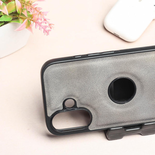 Grey Classic Leather Case for Apple Iphone 16