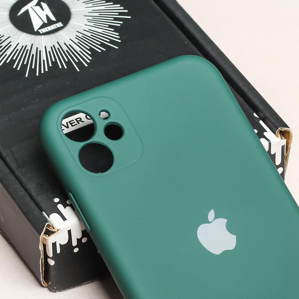 Dark Green Original Camera Silicone case for Apple iphone 12