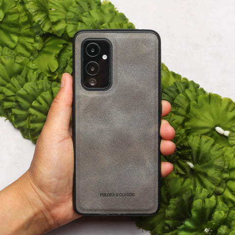 Grey Classic Leather Case for Oneplus 9