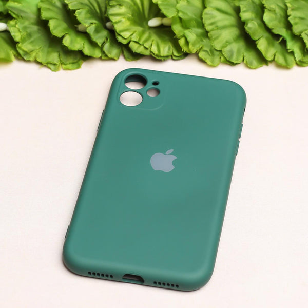 Dark Green Original Camera Silicone case for Apple iphone 12